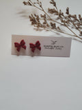 The Bow Studs- Christmas Polymer Clay Earrings