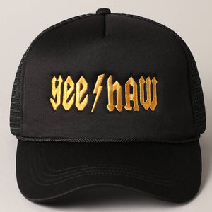 YeeHaw Letter Graphic Embroidered Foam Trucker Hat