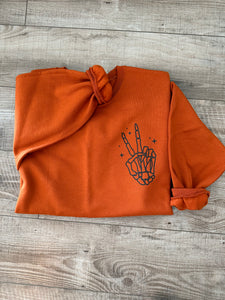 textured peace skellie sweatshirt