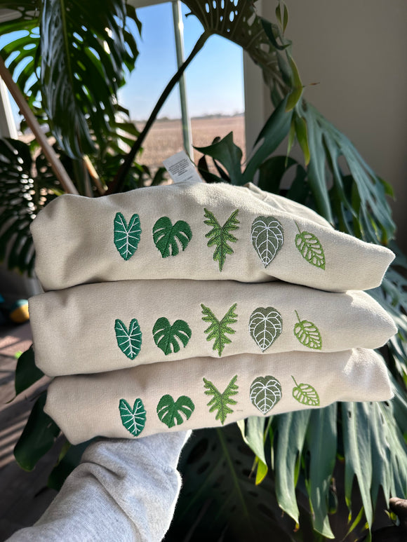 Embroidered plant lover sweatshirt