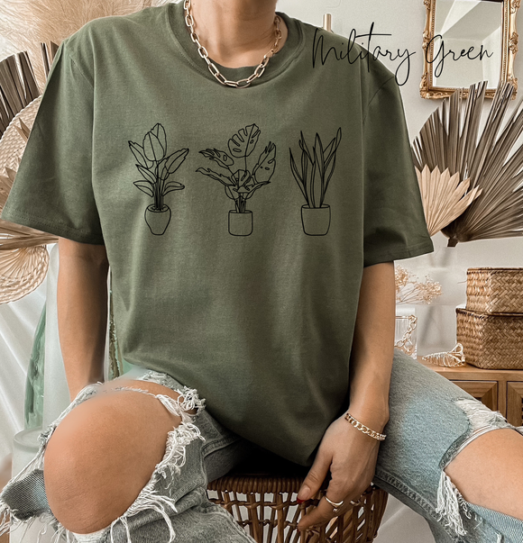Military Green Potted Plant Shirt