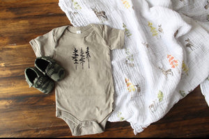 Pine Tree Onesie | Minimalist Onesie | Stonewashed