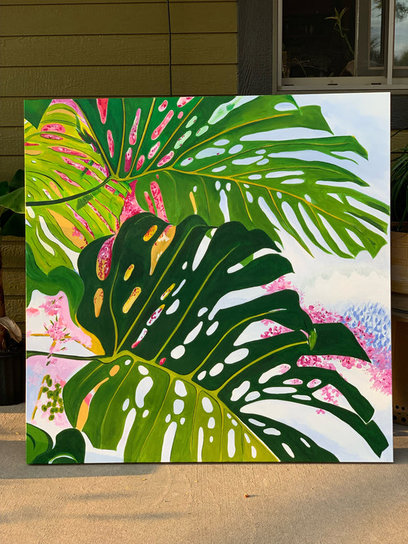 Extra large Monstera painting