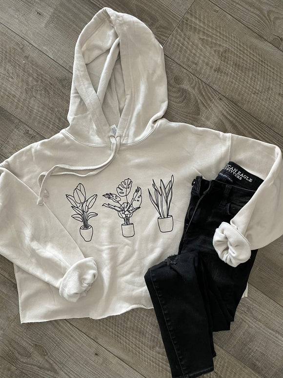 Potted plant crop hoodie